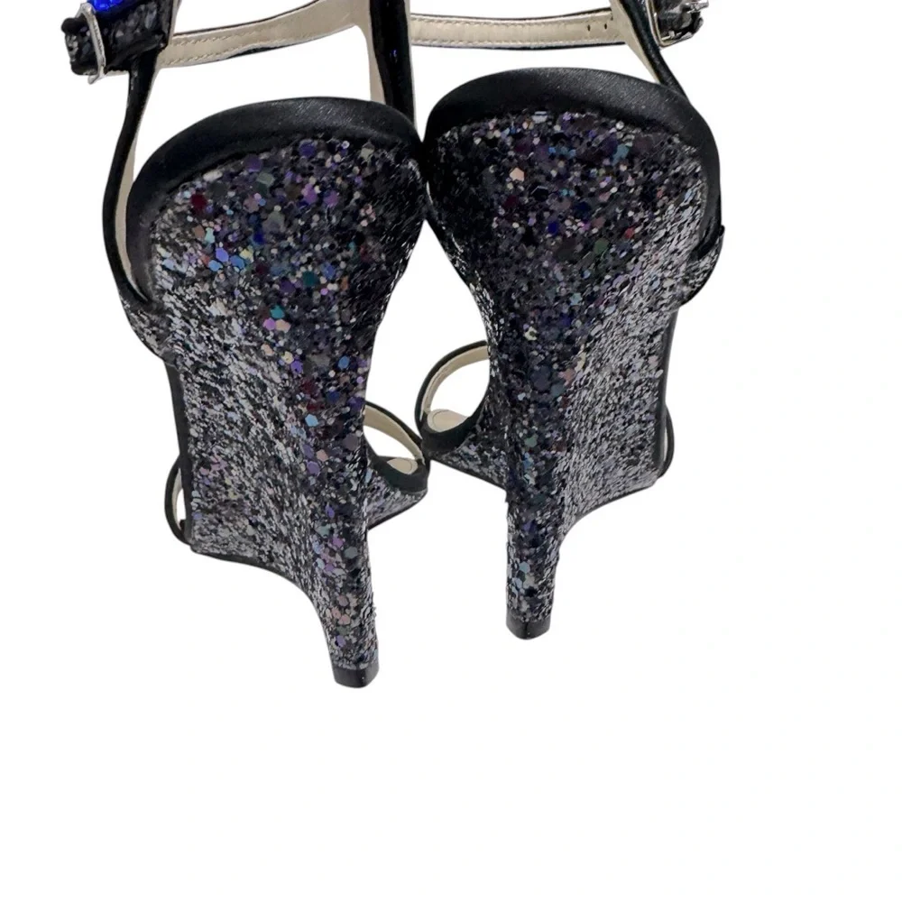 Betsey Johnson Darci‎ Glitter Wedge Sandals Sz 8.5